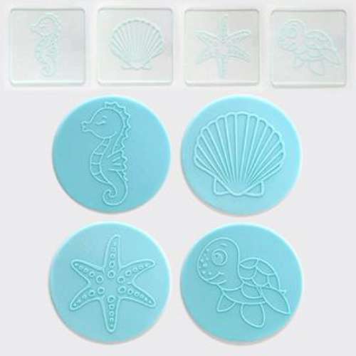 Sea Themed Debosser Stamps - set of 4 - Click Image to Close